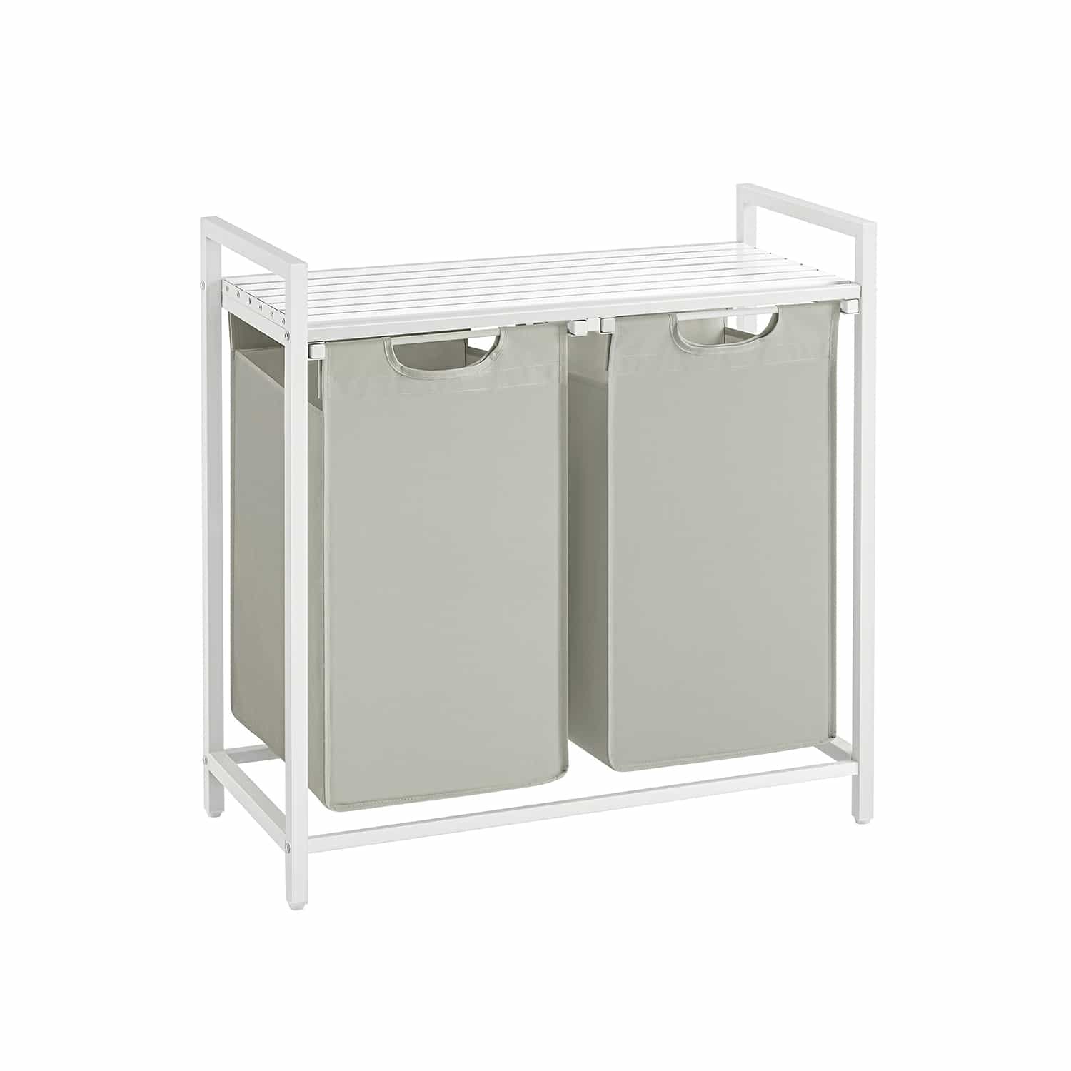 Wäschekorb 2 x 46 L mit 1 Ablage weiß Wäschekorb 2 x 46 L mit 1 Ablage weiß von Vasagle