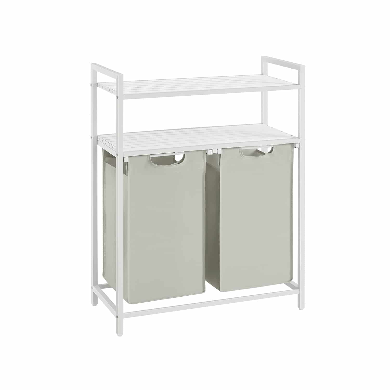 Wäschekorb 2 x 46 L mit 2 Ablagen weiß Wäschekorb 2 x 46 L mit 2 Ablagen weiß von Vasagle