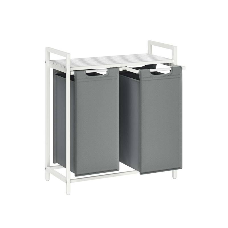 Wäschekorb 2 x 46 Liter mit Ablage 73 x 33 x 72 cm von Vasagle