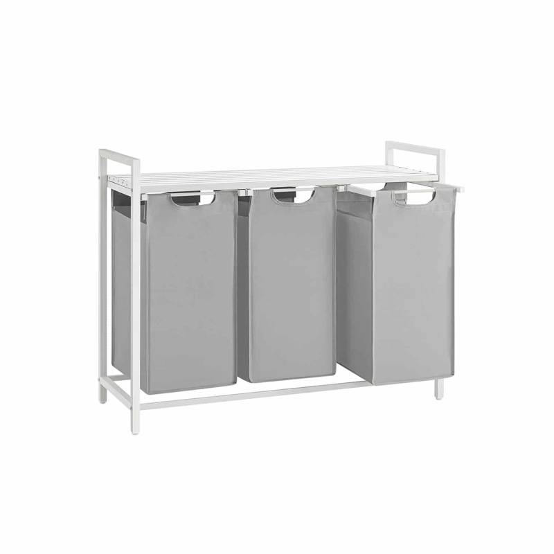 Wäschekorb 3 Fächer, Wäschesammler mit Ablage, Wäschebox von Vasagle