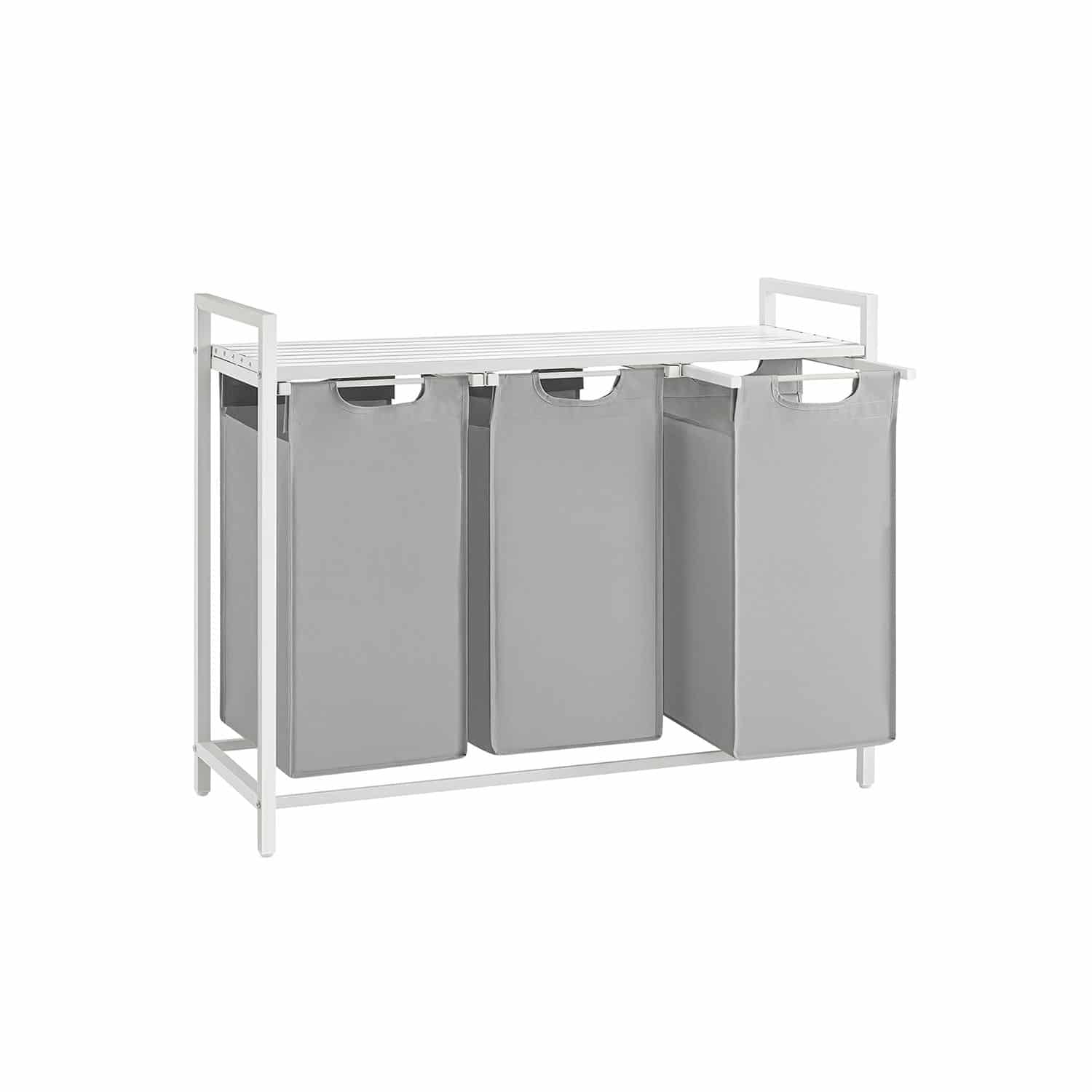Wäschekorb 3 Fächer aus Oxford-Gewebe 3 x 38 L taubengrau Wäschekorb 3 Fächer aus Oxford-Gewebe 3 x 38 L taubengrau von Vasagle