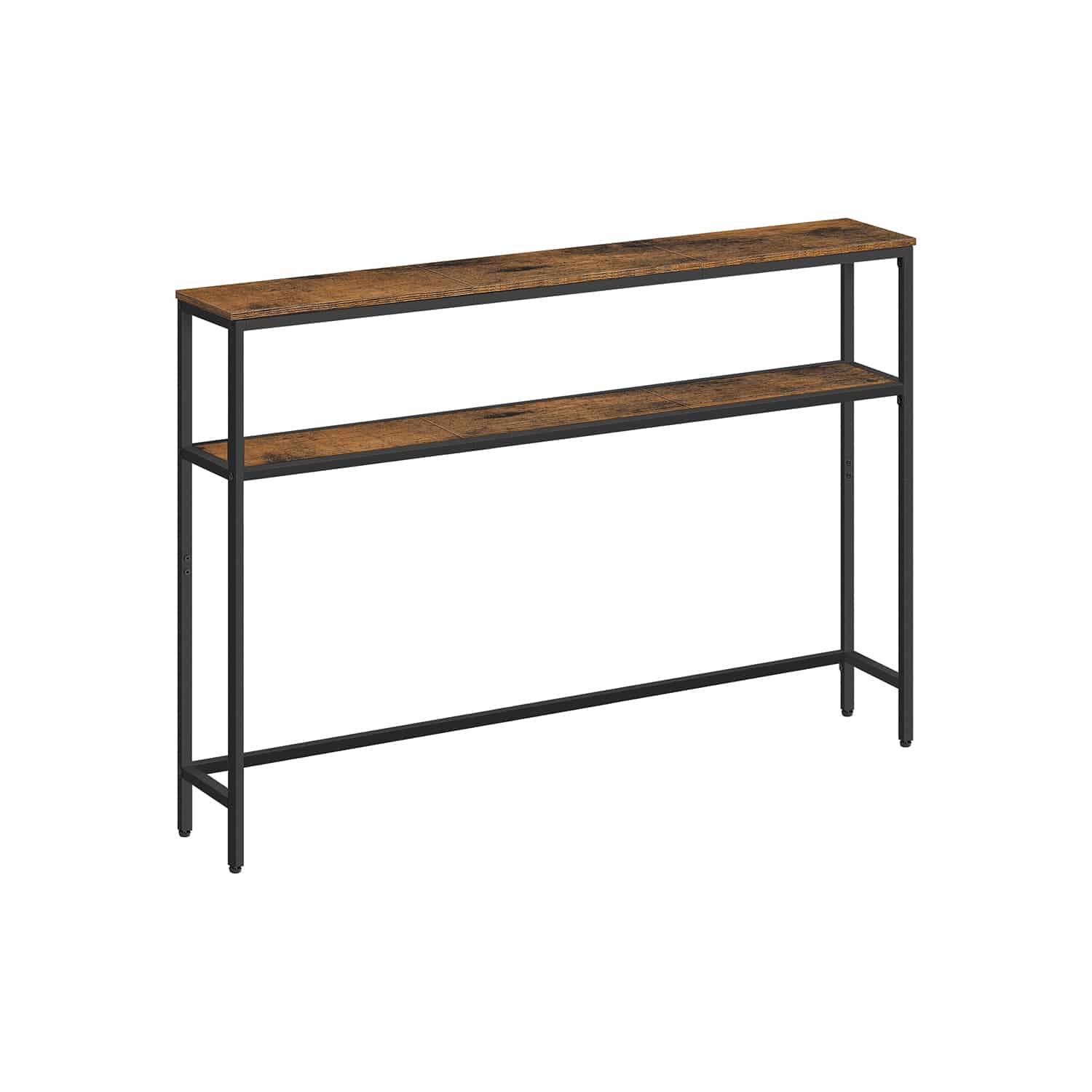 schmaler Sofatisch mit 2 Ablagen vintagebraun-tintenschwarz schmaler Sofatisch mit 2 Ablagen vintagebraun-tintenschwarz von Vasagle