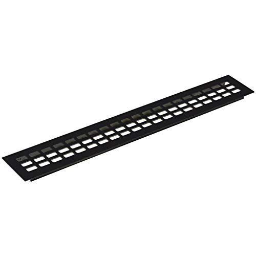 vasalat Lüftungsgitter Kühlschrank 400x80 mm, einsteckbares Lüftungsblech - auch für Kleiderschränke & Türen, Aluminium schwarz eloxiert von vasalat