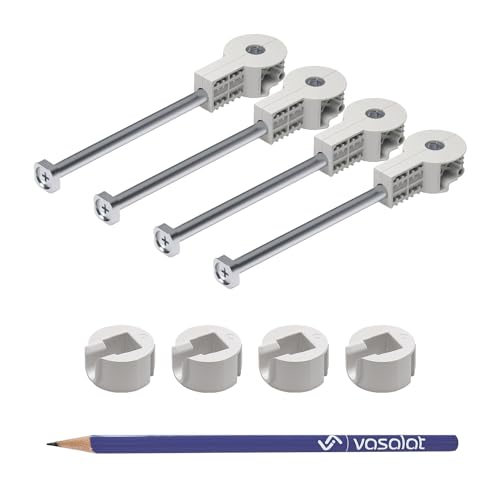 vasalat Arbeitsplattenverbinder Quick-Tech - 4x Plattenverbinder M8x150mm für Arbeitsplatte mit 25mm Mindeststärke + 4x Gegenstück von vasalat