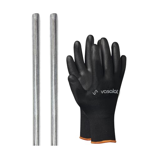 vasalat Gewindestange M24 1000mm verzinkt Set, Festigkeitsklasse 8.8 - Gewindestab mit Außengewinde DIN 976 - hochwertige Metallstange mit Gewinde - 2 Stück von vasalat