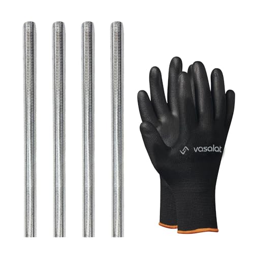vasalat Gewindestange M5 1000mm verzinkt Set, Festigkeitsklasse 8.8 - Gewindestab mit Außengewinde DIN 976 - hochwertige Metallstange mit Gewinde - 4 Stück vasalat Gewindestange M5 1000mm verzinkt Set, Festigkeitsklasse 8.8 - Gewindestab mit Außengewinde DIN 976 - hochwertige Metallstange mit Gewinde - 4 Stück von vasalat