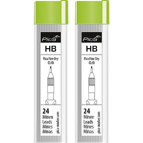 vasalat Pica Fine Dry Ersatzminen graphit 0.9mm HB, Tieflochmarker Graphitminen, Inhalt 48 Stück 7030 von vasalat