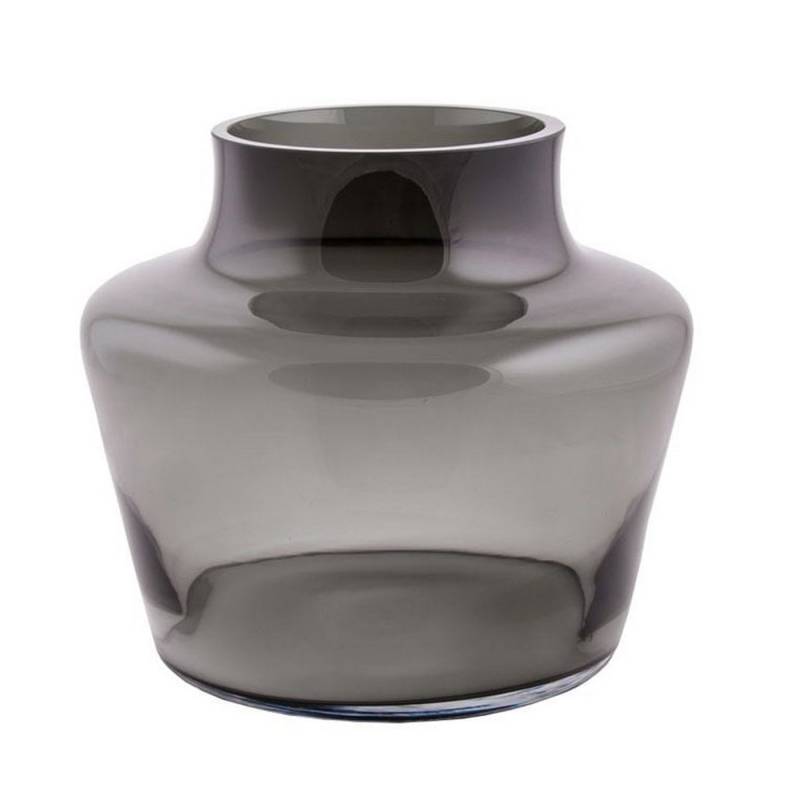 Vase the World Tischvase Glasvase braun grau bauchig breit Vase 22 cm (1 St., 1 Vase), hochwertige Verarbeitung, Vase in handgefertigtem Glas von Vase the World