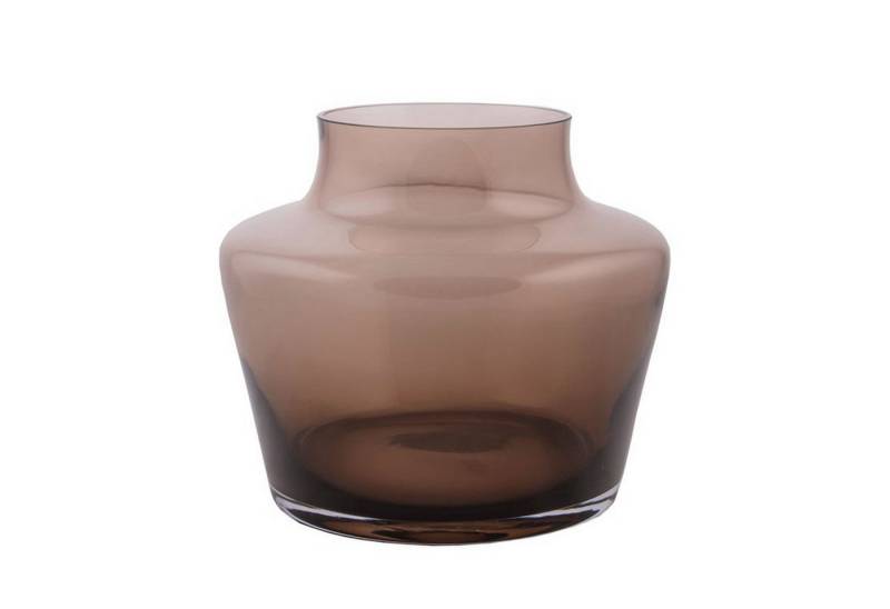 Vase the World Tischvase Glasvase braun grau bauchig breit Vase 22 cm (1 St., 1 Vase), hochwertige Verarbeitung, Vase in handgefertigtem Glas von Vase the World
