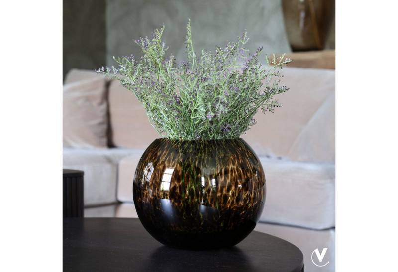 Vase the World Tischvase Glasvase grau braun Glas gefleckt 20 cm Kugelvase mundgeblasen (1 St., 1 Vase), mundgeblasene Vase aus Glas von Vase the World