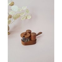 1960Er Teak Holz Salz Und Pfeffer Set/Gewürz Set, Mid-Century Modern 1960Er Teak Holz Salz Und Pfeffer Set/Gewürz Set, Mid-Century Modern von VaseStudios
