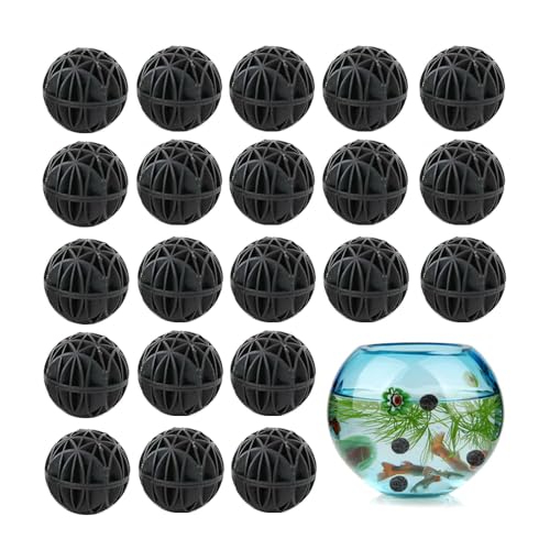 Vasemele 100 Stück 16mm Filtermaterial Biologischen Aquarium-Filtermedien Aquarium Bakterien Ball Aquarium Bio Filterbälle Aquarium Filter Bio Balls Filter Biochemische Ball Bio Poröser Filter von Vasemele