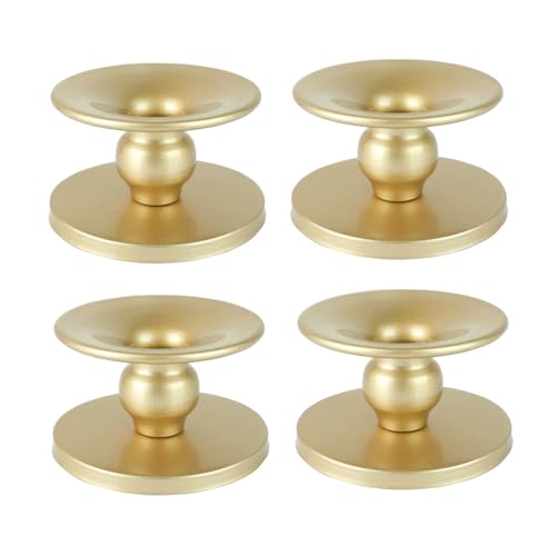 Vasemele 4 Stück Klein Kerzen Ständer Set Kleine Kerzenständer Set Kerzenständer Gold Stabkerzen Set Kerzenhalter Stabkerze Kerzenhalter für Stumpenkerzen Vintage Kerzenhalter Windlichthalter von Vasemele