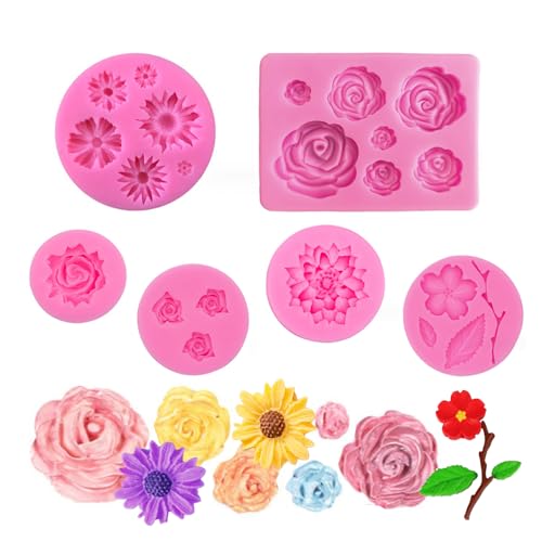 Vasemele 6 Stück Silikonform Blüten 3D Backform Silikon Rosenform Fondant Silikonformen Blume 3D Fondant Formen Rose Kerzen Gießformen Blumen Silikonform Fondant Formen Blume Blühen Rose Form Vasemele 6 Stück Silikonform Blüten 3D Backform Silikon Rosenform Fondant Silikonformen Blume 3D Fondant Formen Rose Kerzen Gießformen Blumen Silikonform Fondant Formen Blume Blühen Rose Form von Vasemele