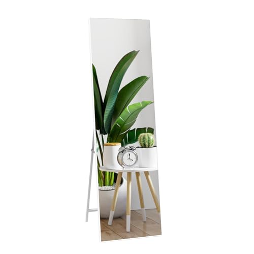 Vasemouh 140 x 41 cm Ganzkörperspiegel mit Weißer Rahmen, großer Wandspiegel oder Standspiegel, für Schlafzimmer, Bad, Wohnzimmer von Vasemouh