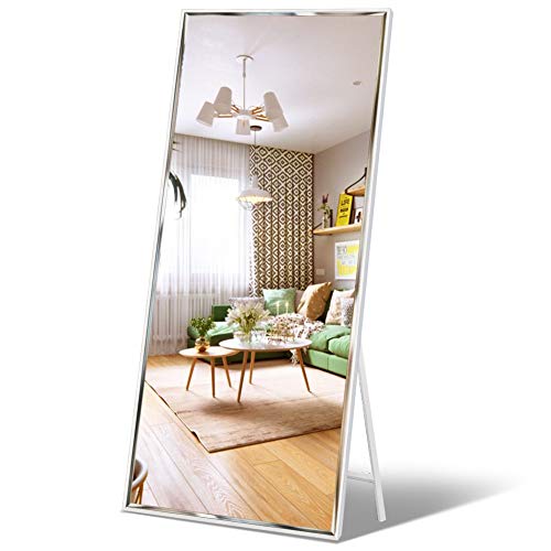 Vasemouh 165 x 60 cm Ganzkörperspiegel Ankleidespiegel mit Weißer Rahmen und Splitterschutz, großer Wandspiegel oder Standspiegel von Vasemouh