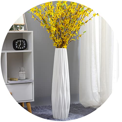 Weiße Bodenvase, 61 cm hoch, dekorative große Keramikvase für Wohnzimmer, hoher Blumenhalter für Heimdekoration, Trockenblumenarrangement, Geschenk für Hochzeit, Einweihung, Büro von KSYGINXD
