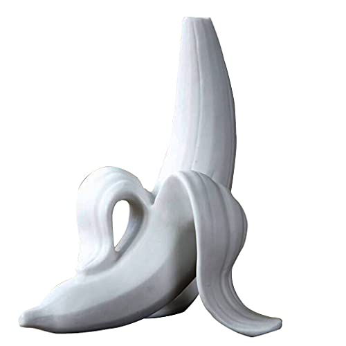 Vases Banane Kreative Dekoration Ornamente Kunst Künstliche Blume Getrocknete Blume Zuhause Wohnzimmer Tischkunst Statue (Farbe: Weiß, Größe: 12,7 × 12,7 × 15,4 cm) von Vases