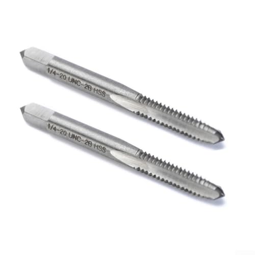 2 Stück 1/4-20 UNC-2B Rechtshänder für HSS-Gewindebohrer, gerade Nut, Gewindebohrer-Set für Metallbearbeitung, 70 mm Länge, 28 mm Gewinde von Vasiumic