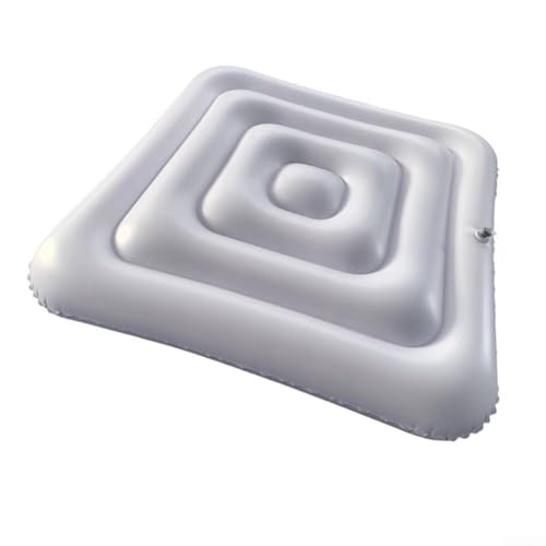 Aufblasbare Poolabdeckung für quadratische Whirlpools, 135 cm, einfaches Aufblasen und Ablassen der Luft (Weiß B) von Vasiumic