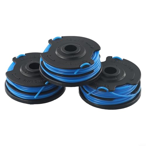 Ersatzfadenspule für WOLF GT840 GT850 GT-F10 Rasentrimmer Doppelfaden 0,6 mm Durchmesser 2 x 5 m Länge kompatibel mit Modellen ab 2013 3er-Pack Gartengeräte Zubehör von Vasiumic