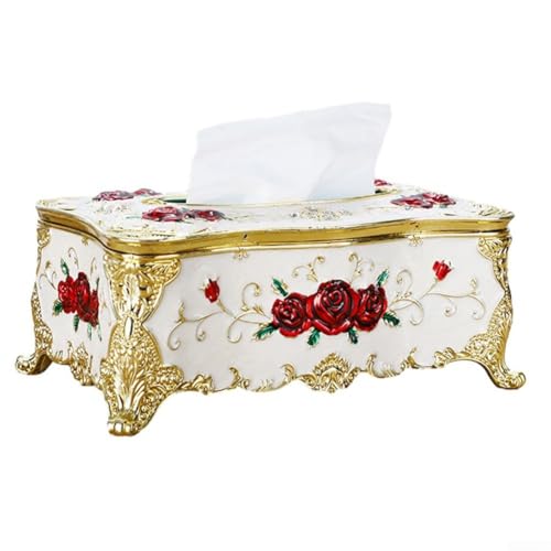 Künstlerische Taschentuchbox, perfektes dekoratives Accessoire für jeden Raum in Ihrem Zuhause (weiß) von Vasiumic