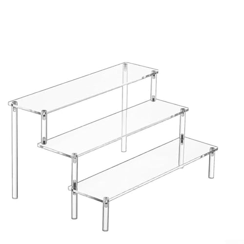 Vasiumic 2–5 Schichten Acryl-Präsentationsständer für Parfümfiguren, Schmuck, Sammlerstücke, transparentes Aufbewahrungsregal, Schreibtisch-Organizer, 40 cm, 50 cm, abnehmbares Design (5 Schichten 40 von Vasiumic