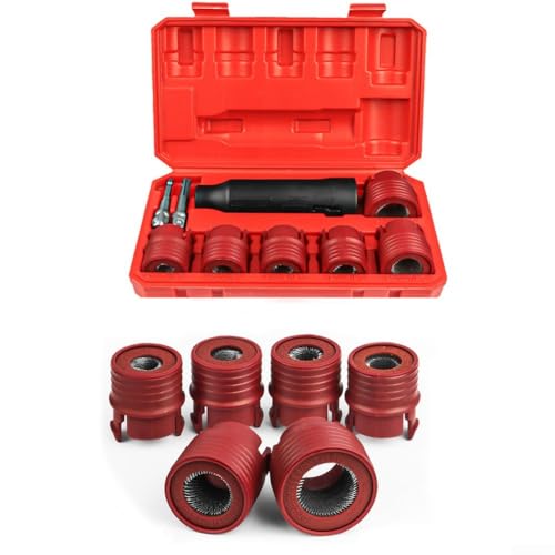 Vasiumic Auto Radbolzenreiniger Werkzeug 9-teiliges Set zur Rostentfernung Reinigung Muttern Schrauben Bohraufsatz 12-28mm mit Antriebsadapter Hochgeschwindigkeitsbetrieb Snap-In Design von Vasiumic