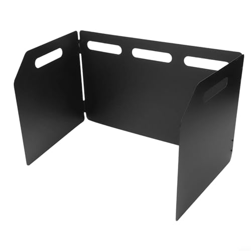 Vasiumic Campingkocher Windschutz Faltbare Zink-Eisen-Legierung Outdoor Kamin Windschutz Energieeffizientes Kochzubehör Windschutz Sichtschutz Kompakter Kochschutz (dreifach) von Vasiumic