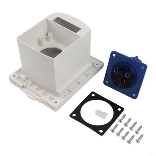 Vasiumic Caravan Modification Accessories External Socket Waterproof Socket for Camper Trailer with Protection Cover Camper External Socket Camping Electrical Socket (White) von Vasiumic