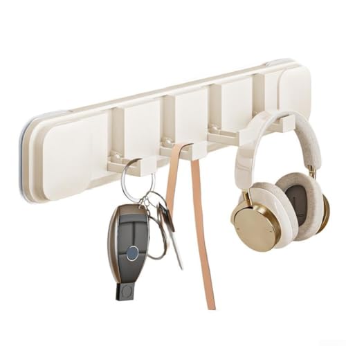 Vasiumic Faltbare Garderobenleiste mit starkem Saugnapf, platzsparende Wandgarderobe für Zuhause, kein Bohren, einfache Installation für Flur, Bad oder Küche (weiße 4 Haken) von Vasiumic