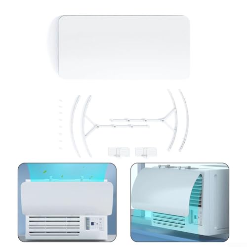 Vasiumic Fenster-AC-Luftabweiser für Flügeleinheiten, verstellbare Luftstromkontrolle, PVC-Windführung, 53 x 27 cm, einfache Installation, Wandhalterung, AC-Entlüftungsumleitungs-Kit von Vasiumic
