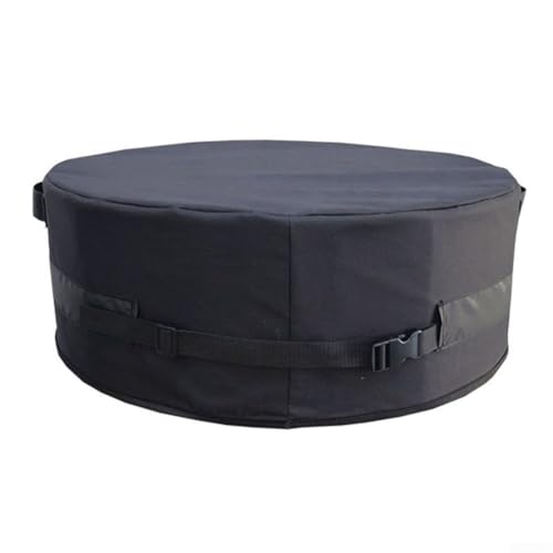 Vasiumic Feuertopf Abdeckung mit verstellbaren Schnallenriemen, Spritzschutz, rund, Bodenschutz, wasserdicht, lichtbeständig, 600D-Gewebe für holzbrennende Feuerschalen (D51*H8inch) von Vasiumic