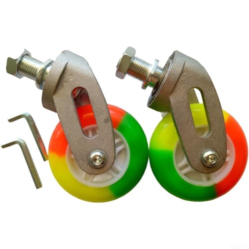 Vasiumic Frauen Casterboard Waveboard Räder mit Aluminiumlegierung Halterung 80 mm PU Flash Wheel Set mit 2 Stück kompatibel mit den meisten Boards reibungslose leise Fahrt (bunt) von Vasiumic