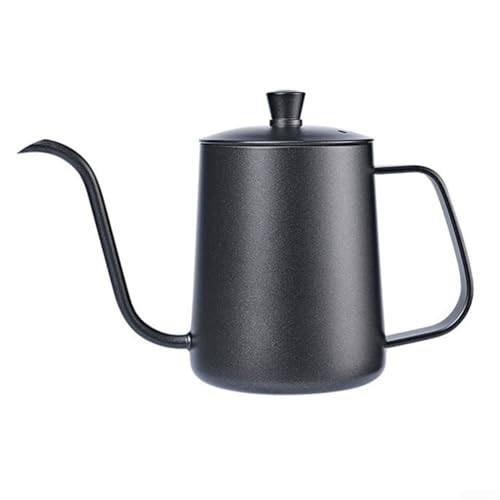 Vasiumic Hand Drip Pour Over Coffee Kettle 304 Stainless Steel, Ergonomic Long Spout Design for Precise Brewing Control at Home, 250ml Scale Lidless, 350ml with Lid(L-400ml Black) von Vasiumic