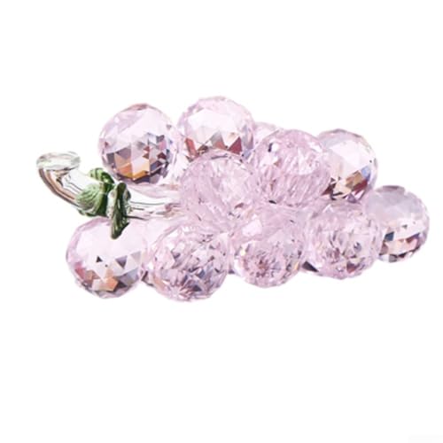 Vasiumic Handgefertigte Trauben-Ornament, dekorative Figur für Ernte, Hochzeit, Zuhause, Schrank, Display, dekorative Obst-Themen-Stücke, Gitter-Schrank-Dekoration (Rosa) von Vasiumic