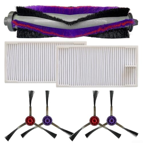 Vasiumic Hauptrollen-Seitenbürsten-Filter-Set für Saugroboter, Ersatzteil-Set mit mehreren Filtern und Bürsten Saugwegverbesserung (A) von Vasiumic