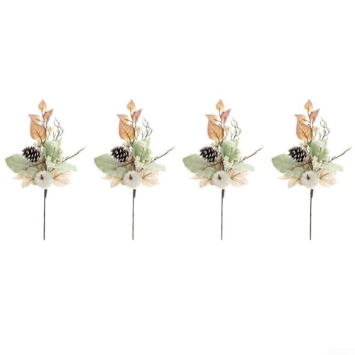 Vasiumic Herbstliches Kunstblumen-Dekor-Set mit künstlichen Kürbissen, realistischen Beeren und Ahornblättern, 45 cm, 4-teiliges Arrangement für Erntefest, Halloween (B039) von Vasiumic