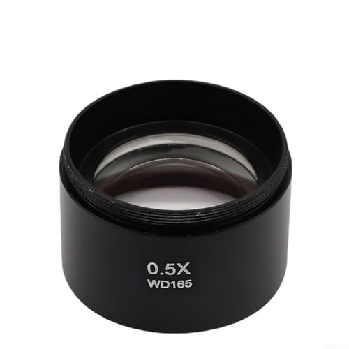 Vasiumic Hilfsobjektiv 48 mm für Trinokular/Fernglas, Stereo-Zoom-Mikroskop, Glas, schwarz, verlängert den Arbeitsabstand und verbessert die Vergrößerung (0,5-fach) von Vasiumic