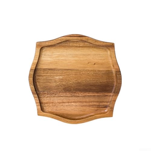 Vasiumic Holzteller Tablett Runde Servierschale 20 cm 25 cm natürliche Holzplatte für Lebensmittel Tee Snack Dessert Süßigkeiten Serviertablett Küche Esstisch Zubehör (S) von Vasiumic