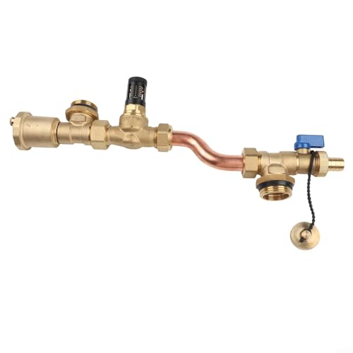 Vasiumic Messing-Differenzdruck-Bypass-Ventil mit automatischer Entlüftung und Dual-Skala-Einstellrad für stabilen Wasserfluss und Druckausgleich in Fußbodenheizungsverteilersystemen (Messing) von Vasiumic