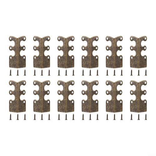 Vasiumic Metall-Eckenschutz, Vintage-Stil, dekorative Sockelleisten, für Sockelleisten, Bronze, Eisenschutzabdeckungen, einfache Installation, 48 x 25,5 x 21 mm (Bronze, 12 Stück) von Vasiumic