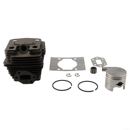 Vasiumic Metallzylinder-Kolben-Set für Rasentrimmer, Motorsense, Ersatzteile, Silber, 10-teiliges Set, kompletter Kolben und Zylinder, Montagekomponenten (40 mm) von Vasiumic