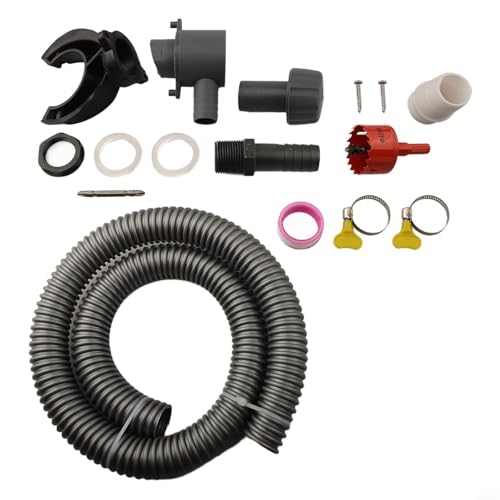 Vasiumic PVC-Regenwassersammler-Set mit Kronenbohrer, flexibler Schlauch, 50–100 cm, grau, für Dachabfluss, Wassersammelsystem, kompatibel mit Fallrohren von 70–110 mm (100 cm) von Vasiumic