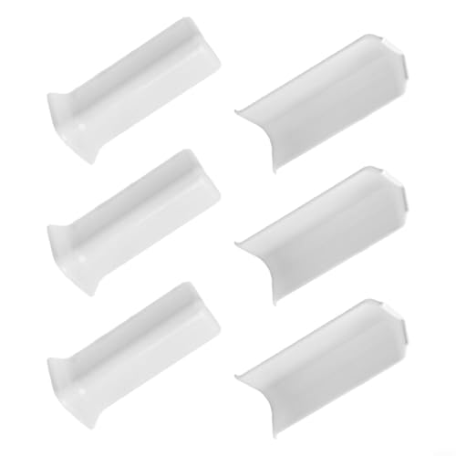 Vasiumic Sockelleisten-Eckblöcke, Set mit 3 Innen- und 3 Außenecken, Verbindungsstücke für 10 cm hohe Wandsockelleisten aus ABS-Material kompatibel mit Cove Base (L Weiß) von Vasiumic