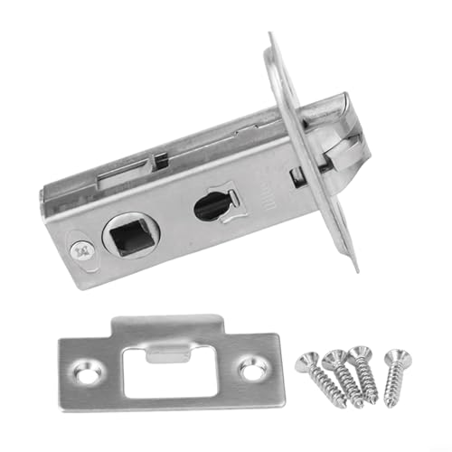Vasiumic Türriegel innen röhrenförmig Einsteckschloss Premium Edelstahl Durchgangsschloss für Badezimmer Privatsphäre Türen Komplettes Hardware-Kit mit Schrauben und Riegel-Abdeckplatte (45 mm) von Vasiumic