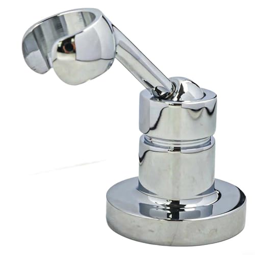 Vasiumic Verstellbare 360°-Duschkopf-Halterung, Wandhalterung mit Schraube, Kupfermaterial, Badezimmer-Halterung für Handbrause, erhältlich in mehreren Farben (Silber) von Vasiumic