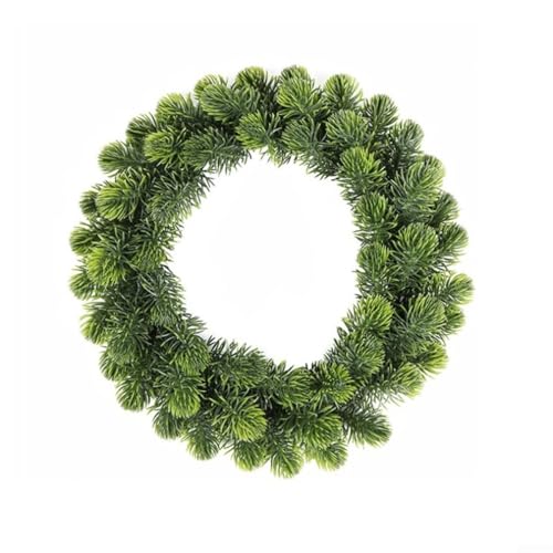 Vasiumic Weihnachtskranz rund grün künstliche PVC-Girlande Urlaub Türdekoration für Haustür draußen Zuhause festliche saisonale Dekoration Wand Fenster Kamin Display (30 cm) von Vasiumic