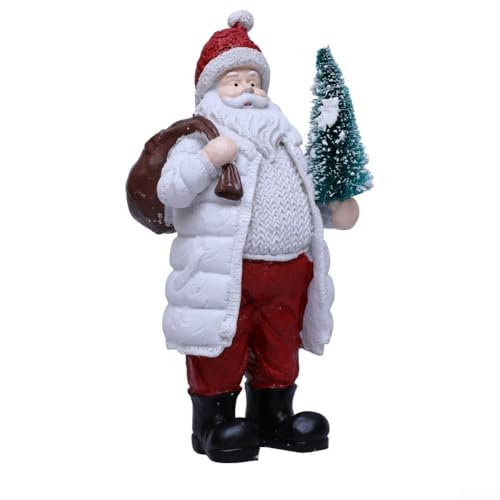 Vasiumic Weihnachtsmann-Figur, Kunstharz, Ornament, Dekoration, Urlaub, saisonale Dekoration, handbemalt, Sammlerstück, Andenken, traditionelles festliches Zuhause (A) von Vasiumic