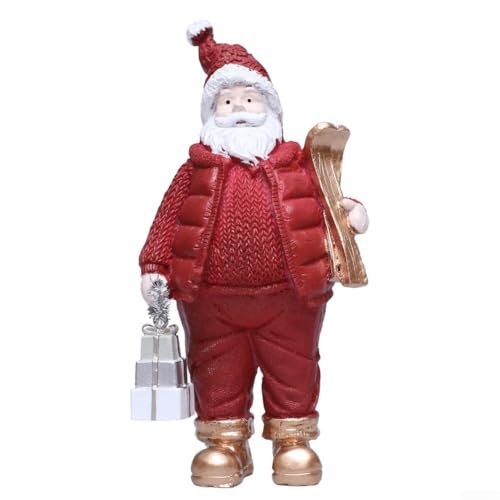 Vasiumic Weihnachtsmann-Figur, Kunstharz, Ornament, Dekoration, Urlaub, saisonale Dekoration, handbemalt, Sammlerstück, Andenken, traditionelles festliches Zuhause (C) von Vasiumic